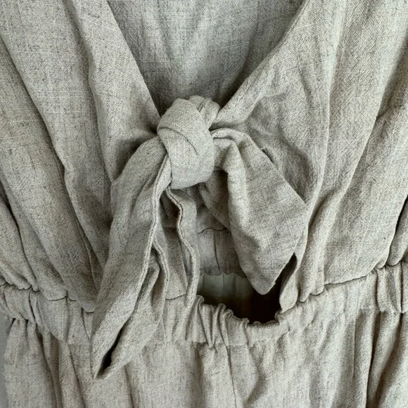 MPC Revolve Tie Front Linen Jumpsuit. Size Medium. - Picture 5 of 6